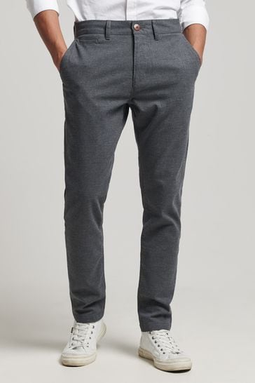 Superdry Grey Core Slim Chino Trousers