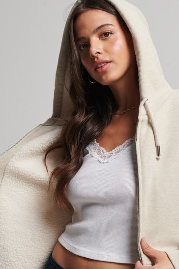 Superdry cream hoodie cheap