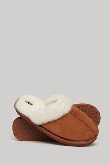 Superdry Brown Mule Slippers