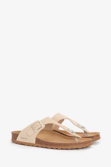 Buy Barbour Natural Margate Suede Sandals from Next United Arab