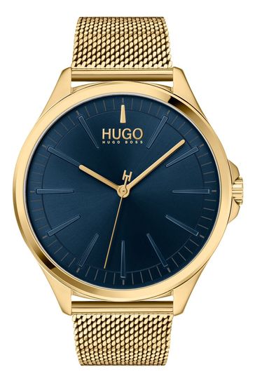 HUGO Smash Gold Mesh Strap Watch