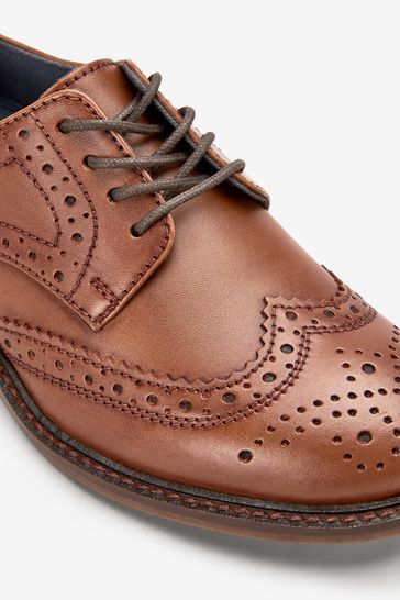 Tan Brown Standard Fit F Leather Brogues