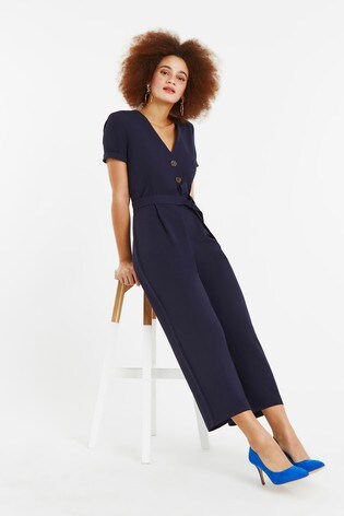 oasis button through jumpsuit