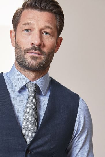 Buy Blue Signature Tollegno Wool Suit Waistcoat from Next Luxembourg