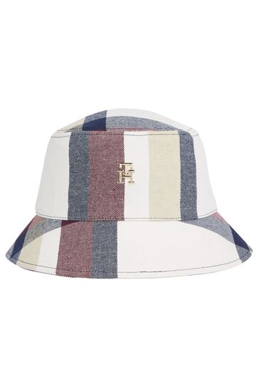 Buy Tommy Hilfiger Cream Check Bucket Hat from Next Luxembourg