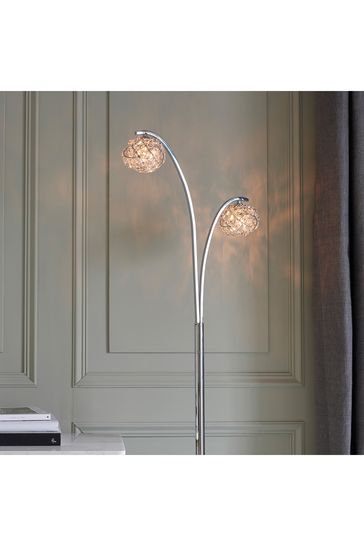 Gallery Home Chrome Lila Crystal Floor Lamp