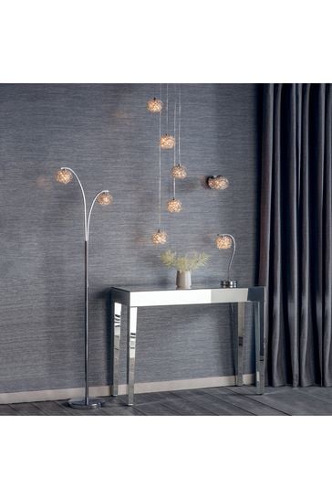 Gallery Home Chrome Lila Crystal Floor Lamp