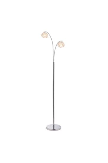 Gallery Home Chrome Lila Crystal Floor Lamp