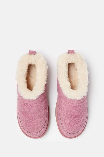 Joules Women s Lazydays Pink Faux Fur Lined Slippers