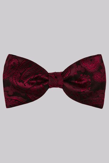 MOSS Red Paisley Silk Bow Tie