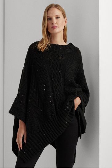Mock neck poncho outlet