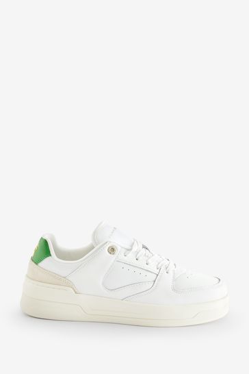 Tommy Hilfiger White Leather Basket Trainers