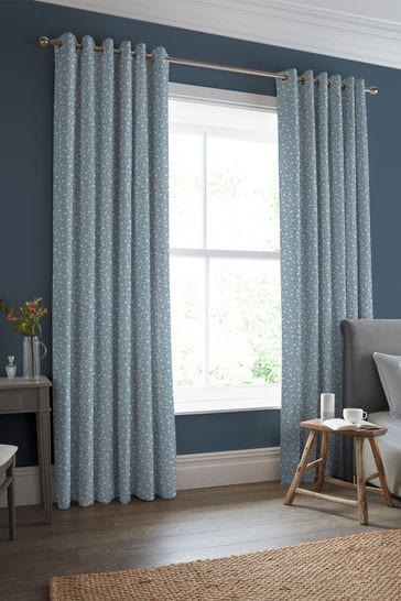 Laura Ashley Newport Blue Campion Made to Measure Curtains