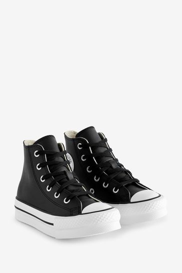 Buy Converse Black Junior All Star Eva Lift Leather Trainers from