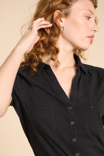 All black button up cheap shirt