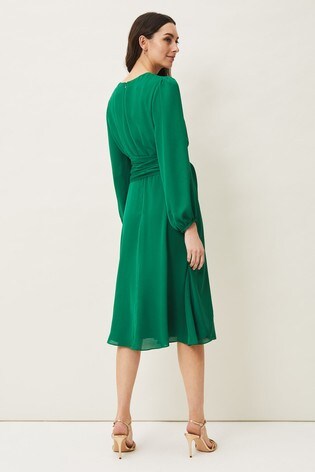 Phase Eight Green Imelda Frill Dress ...