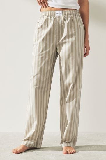 Calvin Klein Cream Pure Cotton Stripe Pyjamas Trousers