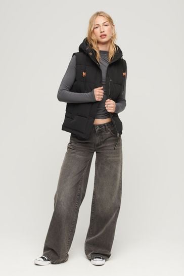 Ladies black puffer gilet hotsell