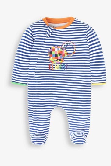 Buy JoJo Maman B b Cobalt Elmer Appliqu Zip Sleepsuit from the