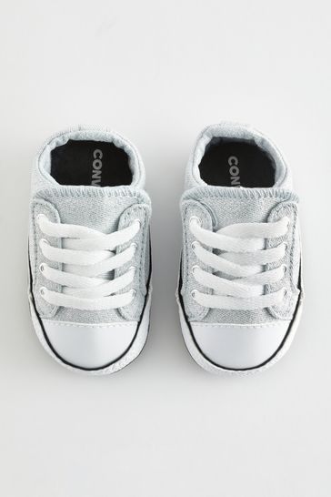 Buy Converse White Chuck Taylor All Star Glitter Pram Shoes from