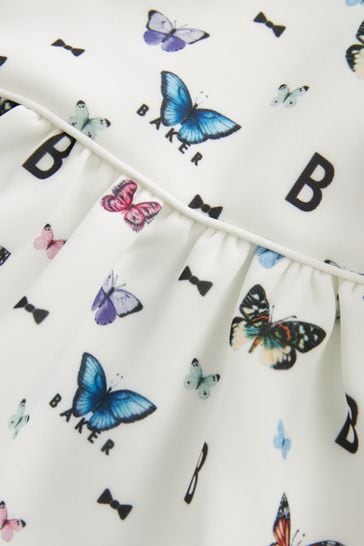 White dress outlet with butterflies