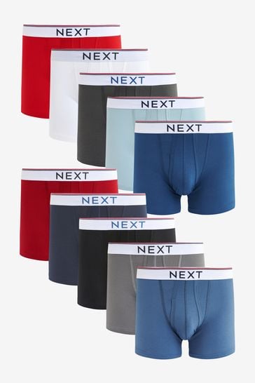Blue/Grey/Red 10 pack A-Front Boxers