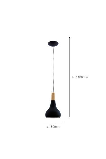 Eglo Black Sabinar IP20 Steel 180mm Modern Pendant