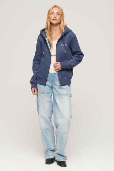 Buy Superdry Mariner Navy Essential Logo Zip Hoodie from Next Luxembourg
