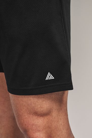 Black Textured Active Shorts
