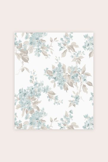 Laura Ashley Duck Egg Apple Blossom Wallpaper Sample