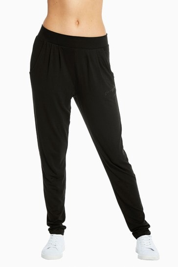 Pineapple Black Viscose Relaxed Fit Jersey Trousers