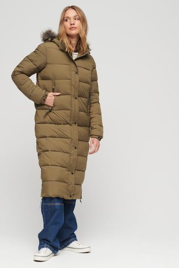 Buy Superdry Faux Fur Hood Longline Puffer Jacket from Next Latvia