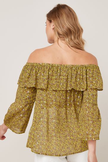 Buy Ochre Yellow Bardot Top from Next Austria