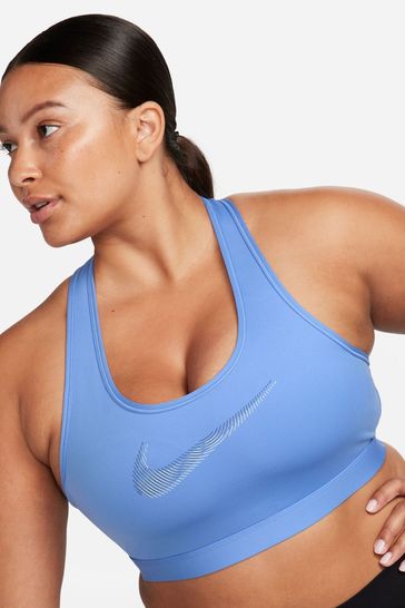 Buy Nike Blue Medium Swoosh Support Sports Bra from Next Luxembourg