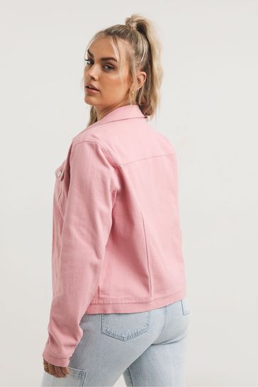 Dusky pink clearance denim jacket
