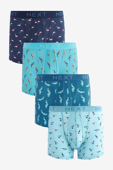 Blue Mixed Birds 4 pack A-Front Boxers