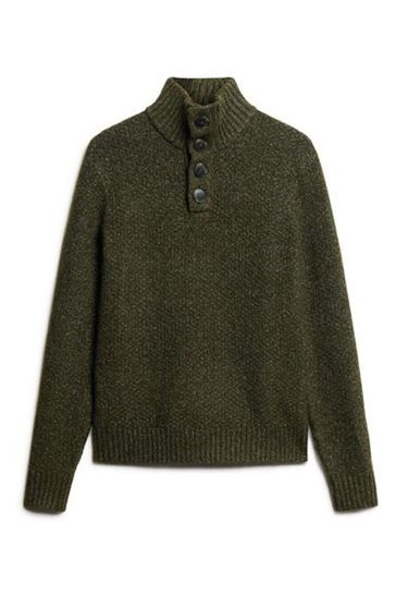 Buy Superdry Green Chunky Button High Neck Jumper from Next Luxembourg