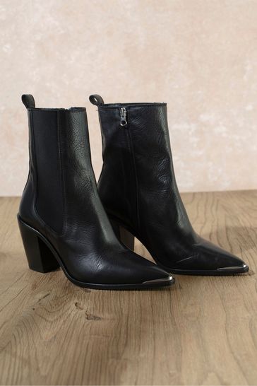 Buy Mint Velvet Black Sydney Cowboy Boots from Next Hungary
