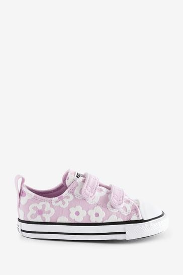 Converse Pink Floral Print Chuck Taylor All Star 2V Infant Trainers