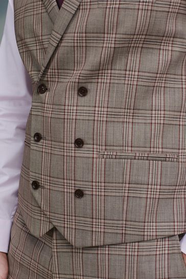 Double breasted check best sale waistcoat