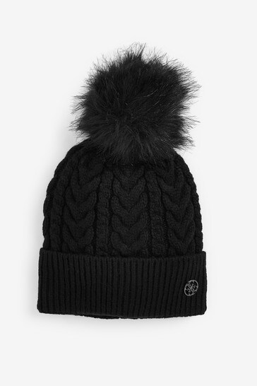 Guess Cable Knit Pom Hat