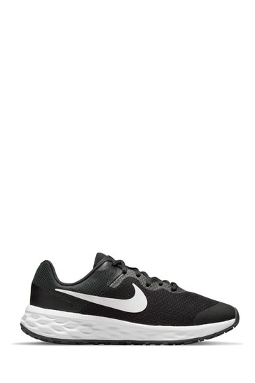 Nike Black/White Revolution 6 Youth Trainers