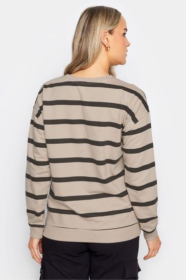 Buy Long Tall Sally Black Crew Neck Stripe Sweatshirt from Next Kuwait