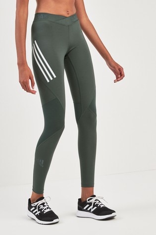 adidas leggings 3 stripes green