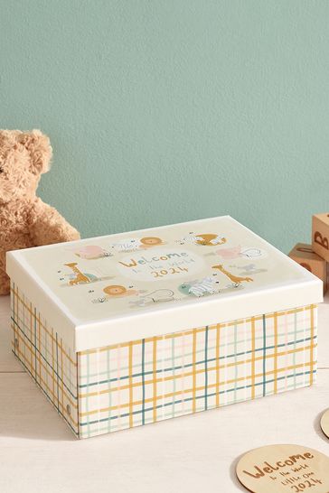 Yellow Born in 2024 Jungle Keepsake Box