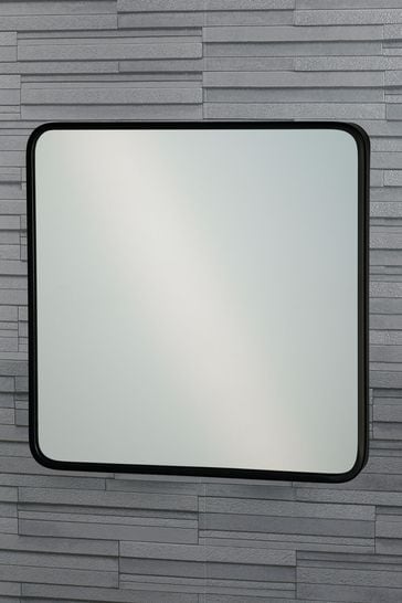 Showerdrape Black Shoreditch Square Metal Framed Bathroom Mirror