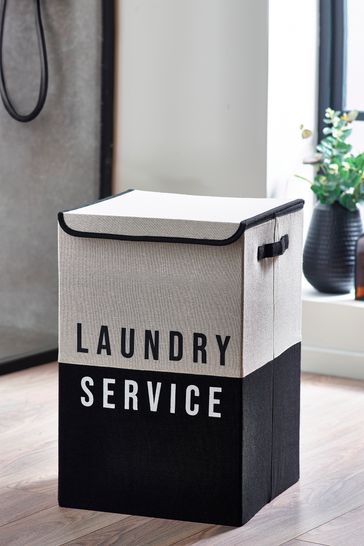Mono Collapsible Slogan Laundry Basket