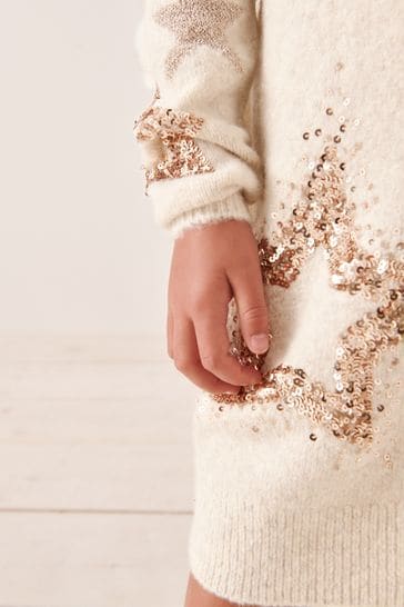 Buy Cream Sequin Jumper Dress 3 16yrs from Next Estonia