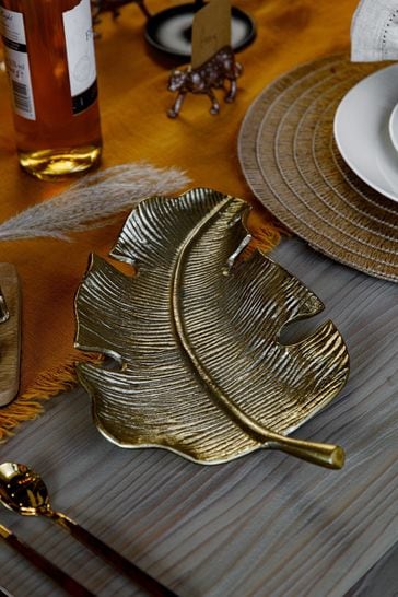 Artesa Gold Cast Aluminium Leaf Plate