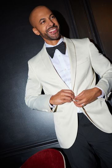Buy Cream Satin Tuxedo Jacket from Next Ireland
